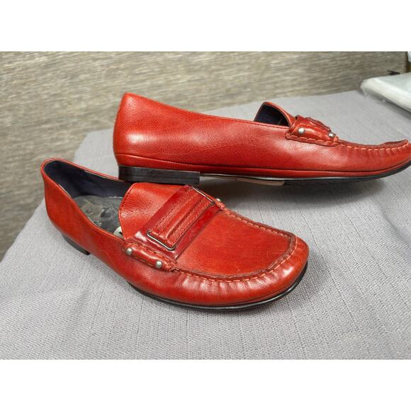 Cole Haan Shoes Mens Size 11 Red Leather Studded Loafers Slip On Square Toe main image 8